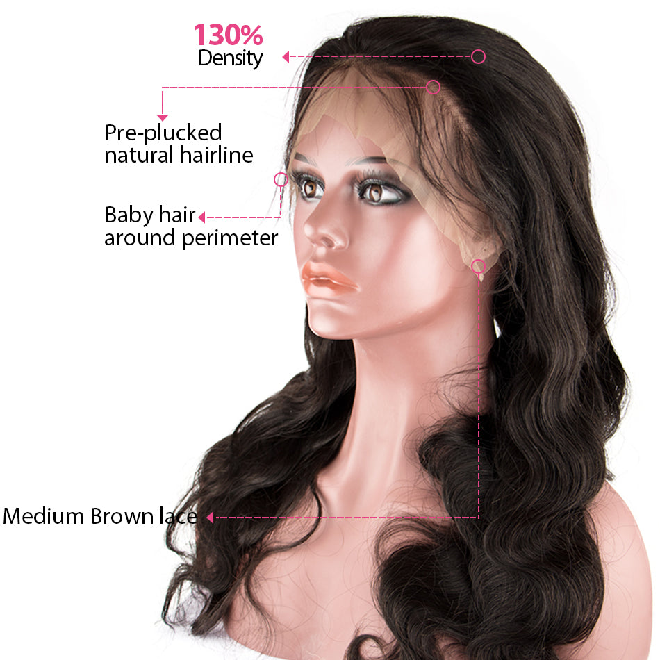 Black Body Wave Closure Lace Wig